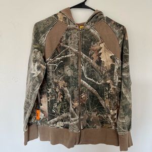 SHE camo zip up sweatshirt. Size M